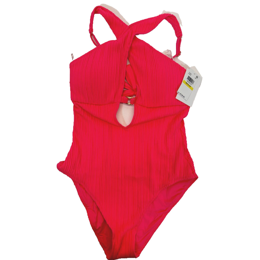 BECCA by Rebecca Virtue Womens Moon Ridge High-Neck One-Piece M Pink - Picture 3 of 7